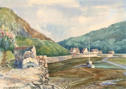 John Stops RWA (1925–2002) - 1977 Watercolour, Sun At Low Tide