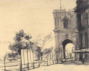 Peter Collins ARCA - 20th Century Pen and Ink Drawing, London Streets