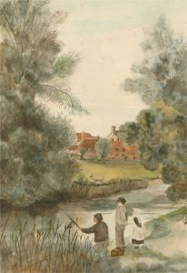 Early 20th Century Watercolour - Fishing Trip
