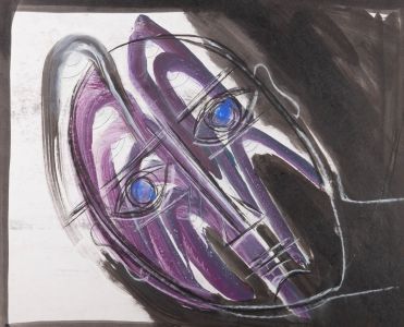 Mircea Marosin (1921-2007) - Contemporary Mixed Media, Unhappy In Purple