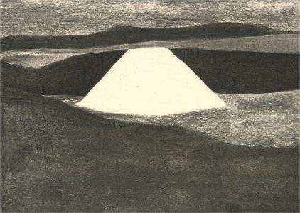 Don Hemming - 20th Century Charcoal Drawing, Silbury Hill