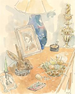 Jill Dickin - 1996 Watercolour, A Dresser
