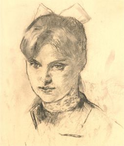 Samouil Grigorievich Nevelshtein (1903-1983) - 1975 Charcoal Drawing, A Girl