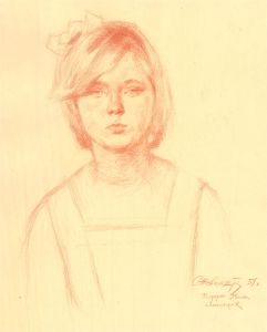 Samouil Grigorievich Nevelshtein (1903-1983) - 1951 Sanguine, Portrait of Tani