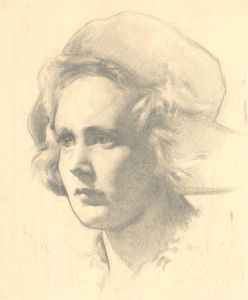 Samouil Grigorievich Nevelshtein (1903-1983) - Graphite Drawing, Lady in a Hat
