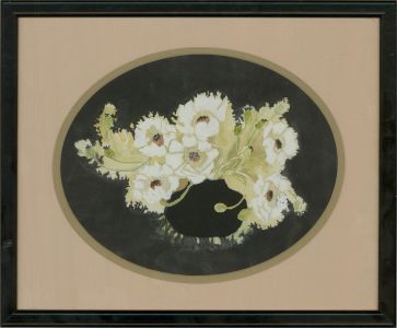 Florence Miller - 20th Century Gouache, White Poppies
