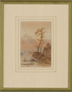 Edwin Earp (1851-1945) - Early 20th Century Watercolour, River Fishing Scene