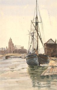 Robert Frank Thirkettle (1849-1916) - Signed 1887 Watercolour, In the Shipyard