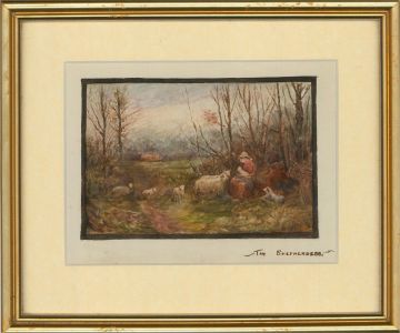 Late 19th Century Watercolour - The Shepherdess