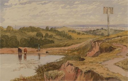 Late 19th Century Watercolour - A Figure and Two Cows