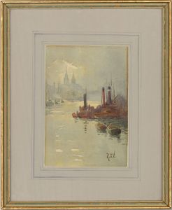 R.S. Vandeleur - Early 20th Century Watercolour, Urban River Scene