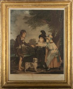 Wilkin after Beechey - 1796 Stipple Engraving, Children Relieving a Beggar Boy