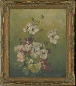 Llewellyn - Early 20th Century Oil, Pansies in Bloom