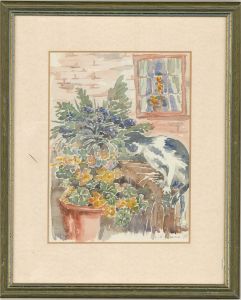N. Keane - 1998 Watercolour, Curiosity