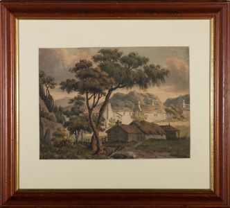 18th Century Watercolour - Rustic Village