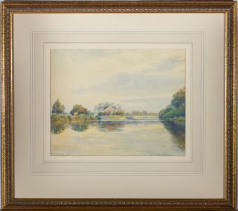 Arthur William Turner (1856-1919) - 1915 Watercolour, Tranquil River