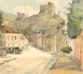 1908 Watercolour - Château Gaillard