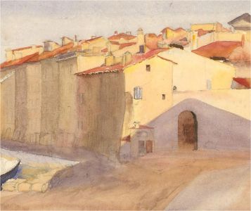 Early 20th Century Watercolour - Continental Town