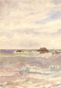 Early 20th Century Watercolour - Across the Waves
