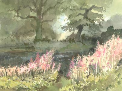 Keith Johnson (1931-2018) - Contemporary Watercolour, Pink Flowers