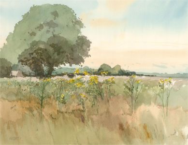 Keith Johnson (1931-2018) - Contemporary Watercolour, Hessett, Suffolk