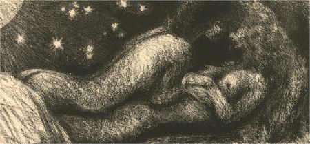 Edouard Joseph Goerg (1893-1969) - Early 20th Century Lithograph, Moonlit Kiss