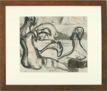 Edouard Joseph Goerg (1893-1969) - Early 20th Century India Ink, Swimming