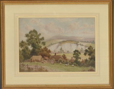 Attrib. Herbert George (fl.1906-1939) - Watercolour, Rustic Farm