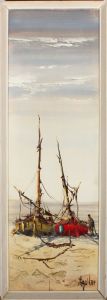 Aquiar Agon - Contemporary Oil, Beached Fishing Boats