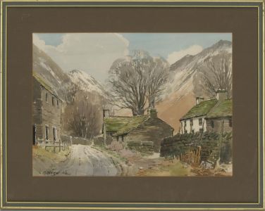 E. Grieg Hall - Mid 20th Century Watercolour, Snowy Mountains