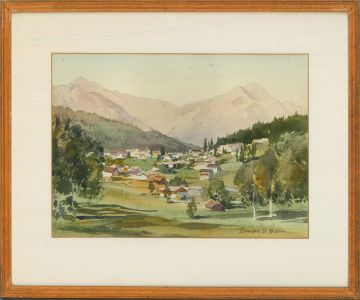 Edward S. Billin (1911-1995) - 20th Century Watercolour, Town In The Foothills