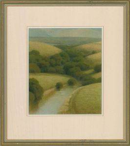Kevin Hughes - 20th Century Watercolour, Green Valley