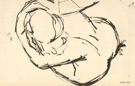 Francois Xavier Josse - A Pair of 20th Century India Inks, Reclining Nudes