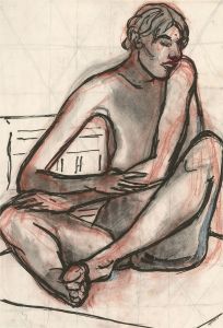 Francois Xavier Josse (1910-1991) - 20th Century India Ink, Looking Away