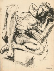 Francois Xavier Josse (1910-1991) - India Ink, Reclining Nude Profile