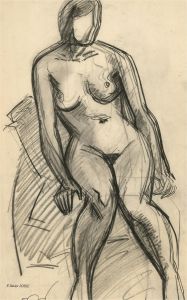 Francois Xavier Josse (1910-1991) - 20th Century Charcoal Drawing, Nude Study