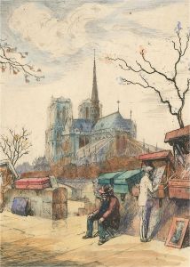 Luc - Mid 20th Century Etching, View Of Notre Dame