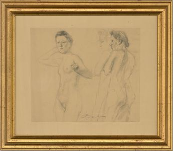 Mid 20th Century Graphite Drawing - Nude Studies