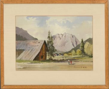 Edward S. Billin  - 20th Century Watercolour, Mountain Village
