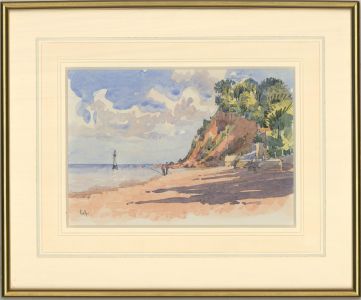 L. A. - 20th Century Watercolour, Beach Scene