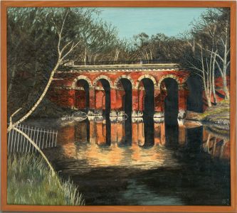 William Thomas - 20th Century Oil, Bridge over Pond, Hampstead Heath