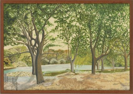 William Thomas - 20th Century Oil, Pond at Hampstead Heath I