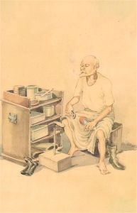 Mid 20th Century Watercolour - A Shoemaker, Malacca