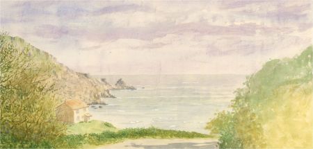 J.A. Pusey - 1992 Watercolour, Lamorna Cove