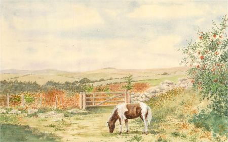 J.A. Pusey - 1992 Watercolour, Dartmoor