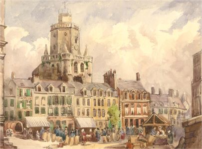E.M.H. - Mid 19th Century Watercolour, La Haute Ville, Boulogne