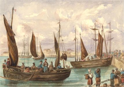 E.M.H. - Mid 19th Century Watercolour, Le Port