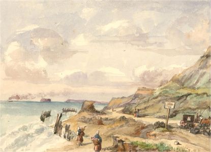 E.M.H. - Mid 19th Century Watercolour, Coastline at Boulogne-sur-Mer