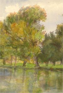 Double-Sided Early 20th Century Watercolour - River and Forest
