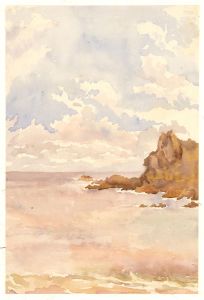 Double-Sided Early 20th Century Watercolour - Landscape and Seascape